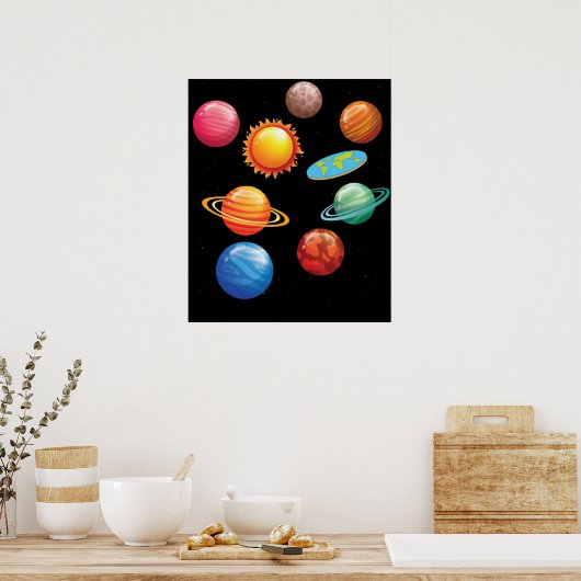 平おもしろいらな地球のギフト男性の女性フラットアース ポスター (キッチン)