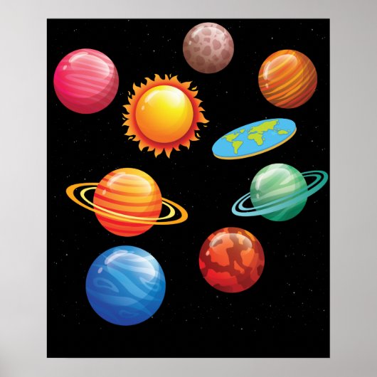 平おもしろいらな地球のギフト男性の女性フラットアース ポスター (正面)