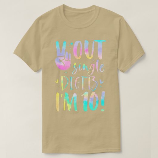 平おもしろい平独身の数字Im 10歳10日 Tシャツ (デザイン正面)