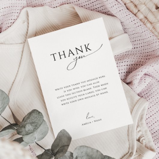 平お洒落男女兼用形の垂直ベビーシャワー サンキューカード