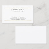 平お洒落白モダンデザインエレガント金ゴールド 名刺 (正面/裏面)