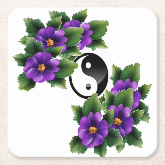 平かわいらし和 スクエアペーパーコースター (正面)