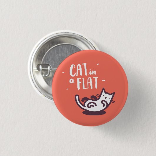 平たい箱の猫 缶バッジ (正面&裏面)