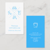 平らでお洒落でモダンなクリーニングのサービス業カード 名刺 (正面/裏面)