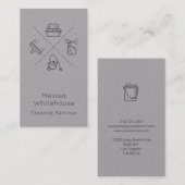 平らでお洒落でモダンなクリーニングのサービス業カード 名刺 (正面/裏面)