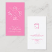 平らでお洒落でモダンなクリーニングのサービス業カード 名刺 (正面/裏面)