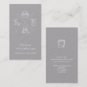 平らでお洒落でモダンなクリーニングのサービス業カード 名刺 (正面/裏面)