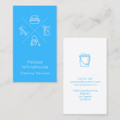 平らでお洒落でモダンなクリーニングのサービス業カード 名刺 (正面/裏面)