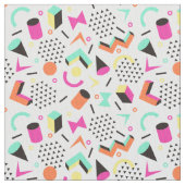 平らで幾何学的なSquigglyメンフィスはっきりしたなパターン80年代 ファブリック (クローズアップ)