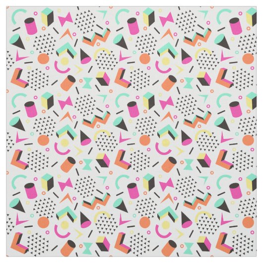 平らで幾何学的なSquigglyメンフィスはっきりしたなパターン80年代 ファブリック (見本)