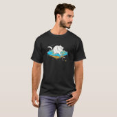 平らなおもしろい猫の地球は平らな猫 Tシャツ (正面フル)