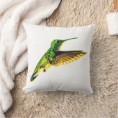平らなエメラルドハミングバードのクッション クッション (ブランケット)