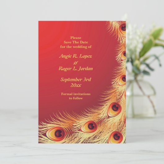 平らなカードを結婚している日付の孔雀を救って下さい セーブザデート (スタンド正面)