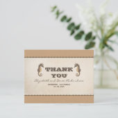 平らなカードを結婚している航海のなタツノオトシゴありがとう サンキューカード (スタンド正面)