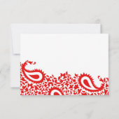 平らなカードを結婚する披露宴のペイズリーのインドのスタイル 招待状 (裏面)