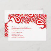 平らなカードを結婚する披露宴のペイズリーのインドのスタイル 招待状 (正面/裏面)