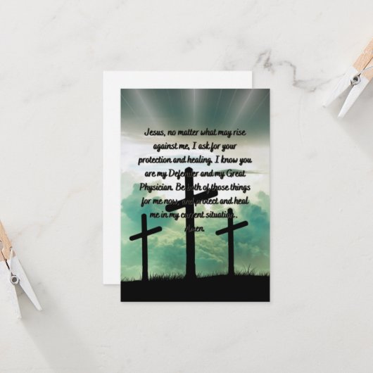 平らなグリーティングカードを癒すための毎日の祈りの言葉 カード (正面/裏面インサイチュ)