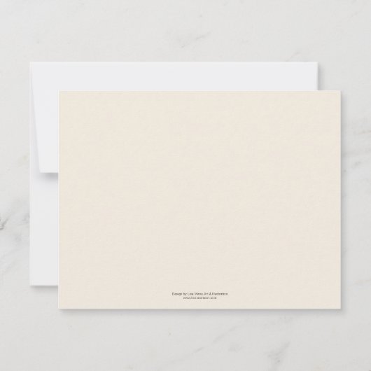 平らなスカラップで仕上げられたショッキングピンク|はメッセージカード感謝していしています ノートカード (裏面)