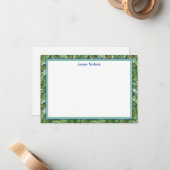 平らなノートのカード孔雀の羽 ノートカード (正面/裏面インサイチュ)