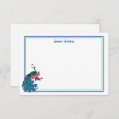 平らなノートのカード孔雀 ノートカード (正面/裏面)