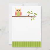 平らなフクロウのメッセージカード-かわいい文房具 ノートカード (正面)