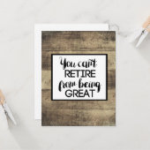 平らなブラウンの木製の素朴な退職 カード (正面/裏面インサイチュ)