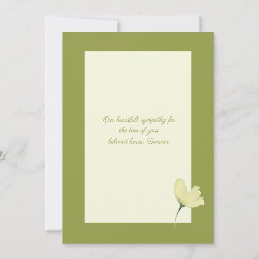 平らなペット悔やみや弔慰の哀悼の言葉の花柄の損失 カード (裏面)