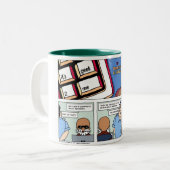 平らな世界の勝利! ツートーンマグカップ (正面左)