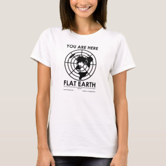 -平らな地球ここにいます Tシャツ
