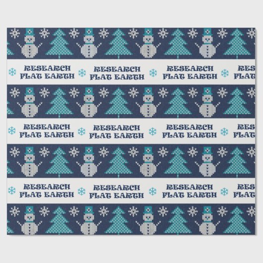 平らな地球のクリスマスのギフトの包装紙v.2を研究して下さい ラッピングペーパー (フラット)