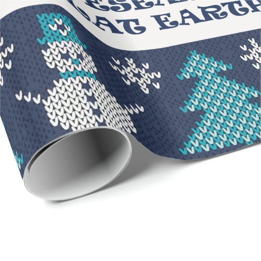 平らな地球のクリスマスのギフトの包装紙v.2を研究して下さい ラッピングペーパー (ロールコーナー)