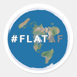平らな地球のステッカー の#flataf ラウンドシール