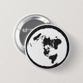 平らな地球のデザイン 缶バッジ (正面&裏面)