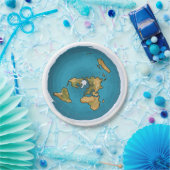 平らな地球の地図 ペーパープレート (パーティー)