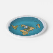 平らな地球の地図 ペーパープレート (アングル)