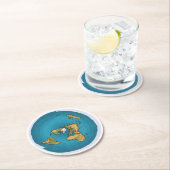 平らな地球の地図 ラウンドペーパーコースター (インサイチュ)