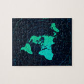 平らな地球の地図(等距離方位図法) ジグソーパズル (横)