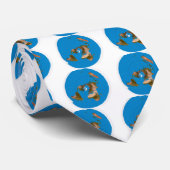 平らな地球の地図-等距離方位図法 ネクタイ (ロール)