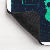 平らな地球の地図(等距離方位図法) マウスパッド (コーナー)