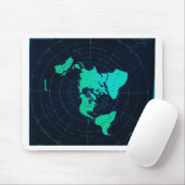 平らな地球の地図(等距離方位図法) マウスパッド (マウス)