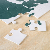 平らな地球の地図、Zetetic方位角の等距離の地図 ジグソーパズル (側面)