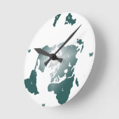 平らな地球の地図、Zetetic方位角の等距離の地図 ラウンド壁時計 (傾斜)