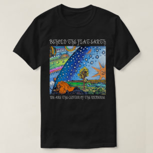 平らな地球を見て下さい Tシャツ