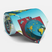 平らな地球。モダン術 ネクタイ (ロール)