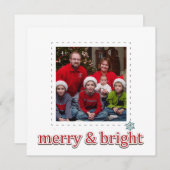 平らな正方形の写真のクリスマスの挨拶状 シーズンカード (正面/裏面)