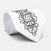 平らな灰色のケルト結び目模様のストリップのタイ ネクタイ (ロール)