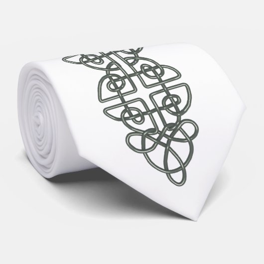 平らな灰色のケルト結び目模様のストリップのタイ ネクタイ (ロール)