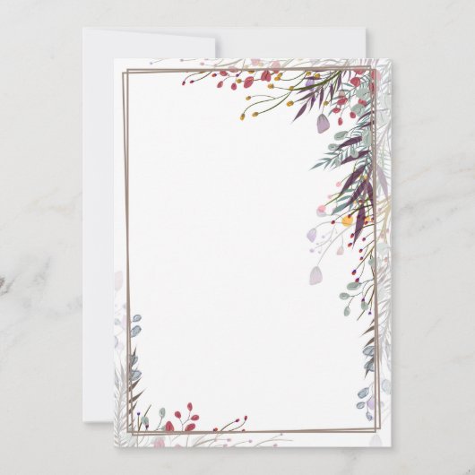 平らな発表カード-花が付いているコーナー 案内状 (正面)