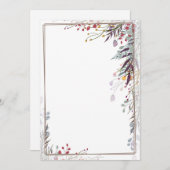 平らな発表カード-花が付いているコーナー 案内状 (正面/裏面)