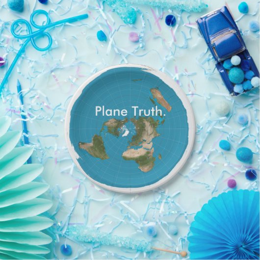 平らな真実の方位角の等距離の紙皿の地図 ペーパープレート (パーティー)